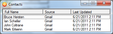 Contacts Log